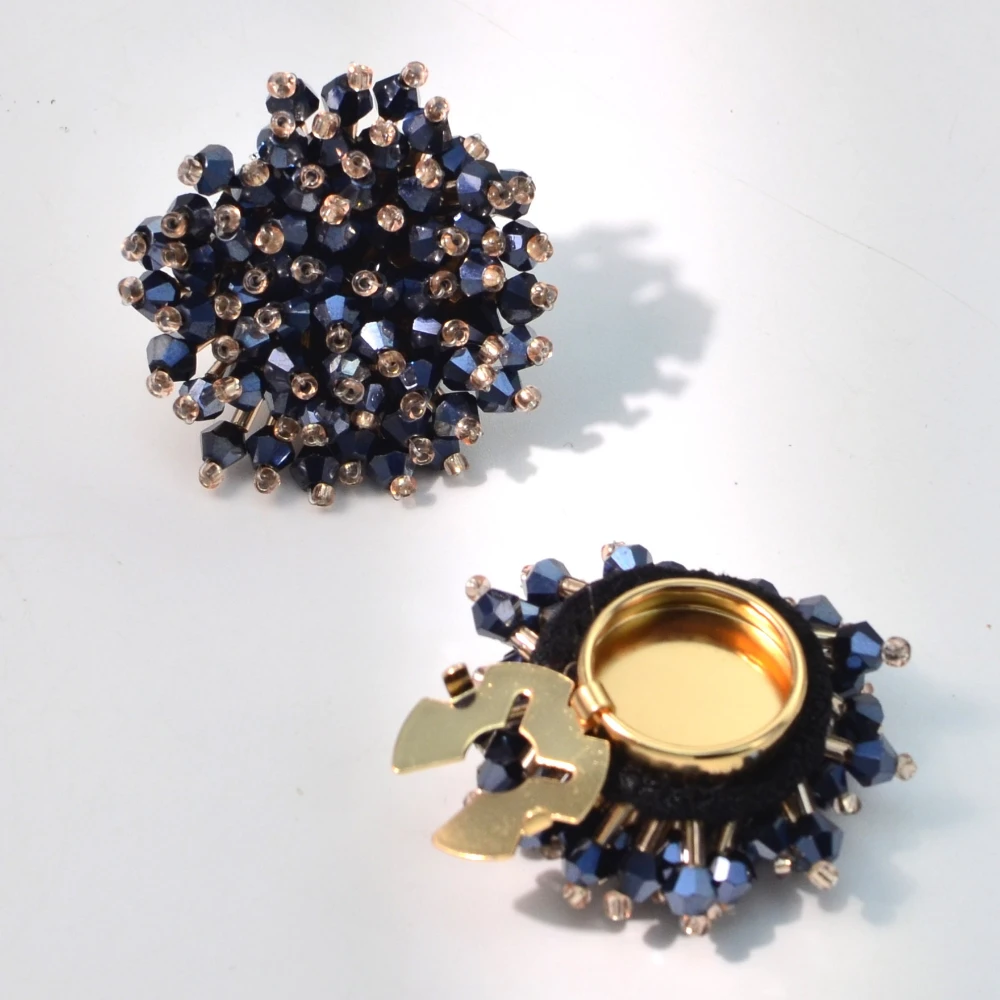 Women Fashion Hub - 2PCS Elegant Button Covers Handmade Beaded