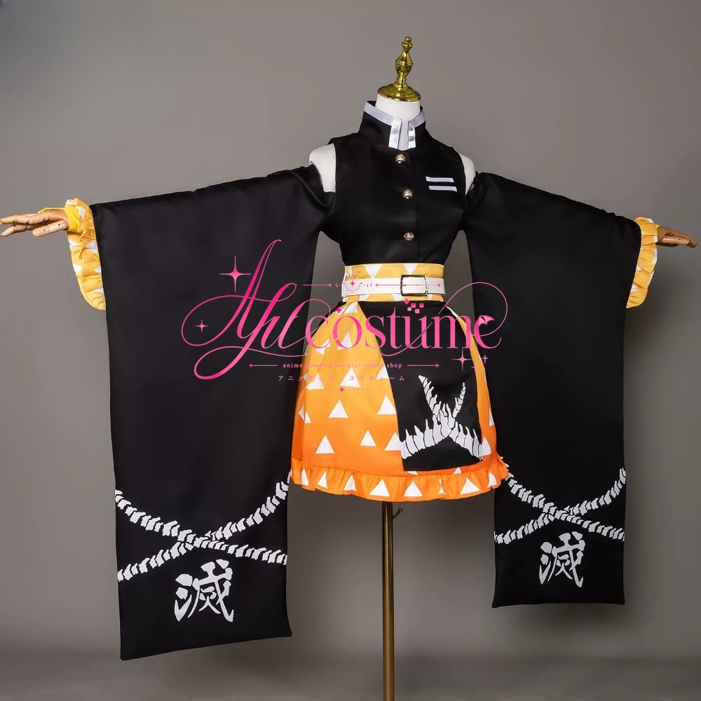 Off Shoulder Top - Kamado Tanjiro Agatsuma Zenitsu Cosplay Costume