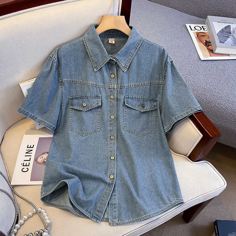 Retro Denim Shirt For Women Su - Women'S Fashion Denim Jacket review and price