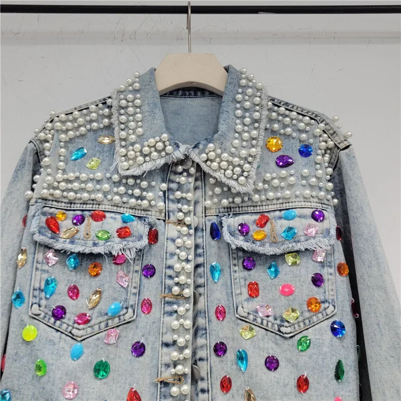 Autumn Women Fashion Pearl Bea - Women'S Fashion Denim Jacket review and price