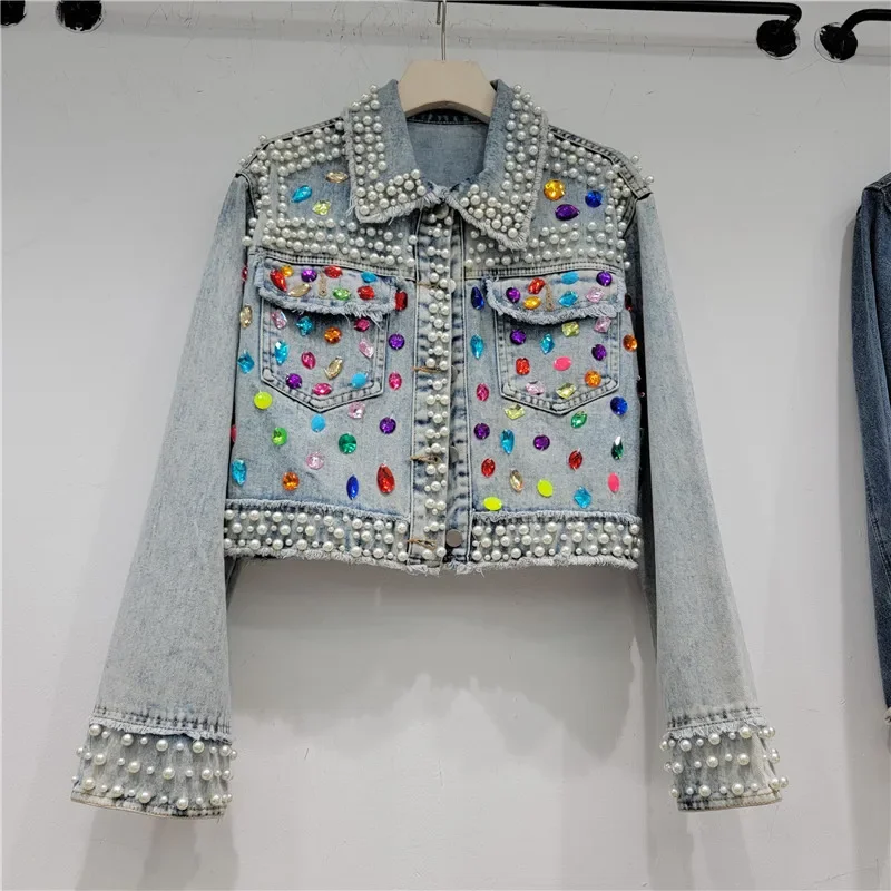 Autumn Women Fashion Pearl Bea - Women'S Fashion Denim Jacket review and price