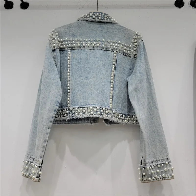 Autumn Women Fashion Pearl Bea - Women'S Fashion Denim Jacket review and price