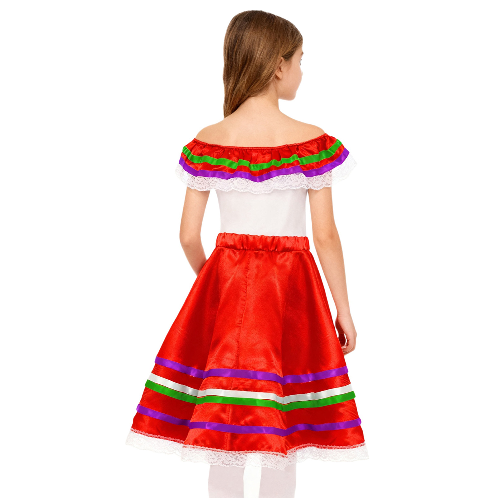 Girls Mexican Flamenco Dance D - Off Shoulder Top review and price