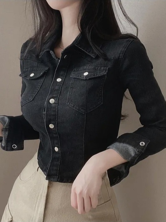 Chic Short Waist-Cinching Deni - Women'S Fashion Denim Jacket review and price