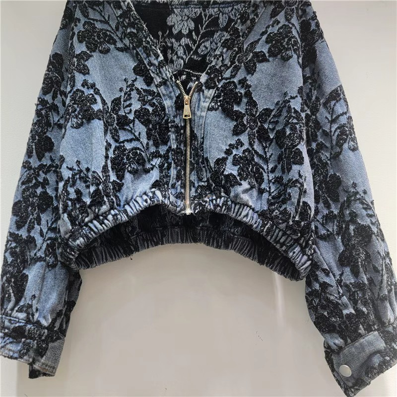 Fashion Jacquard Short Denim J - Women'S Fashion Denim Jacket review and price