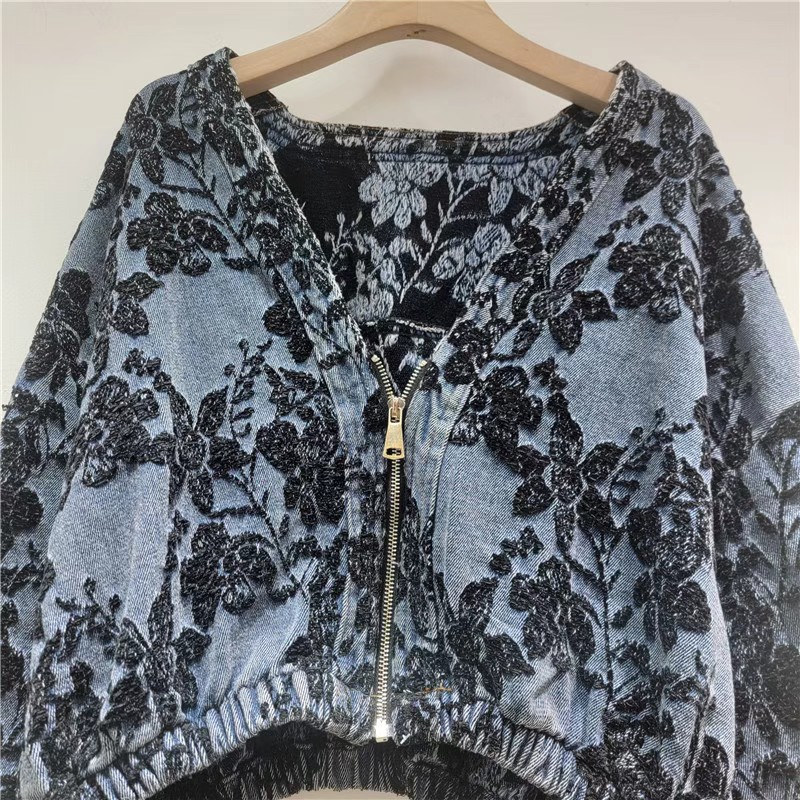 Fashion Jacquard Short Denim J - Women'S Fashion Denim Jacket review and price