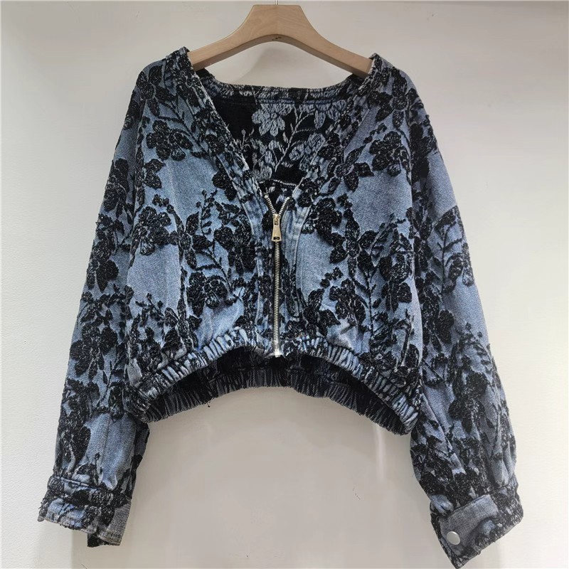 Fashion Jacquard Short Denim J - Women'S Fashion Denim Jacket review and price