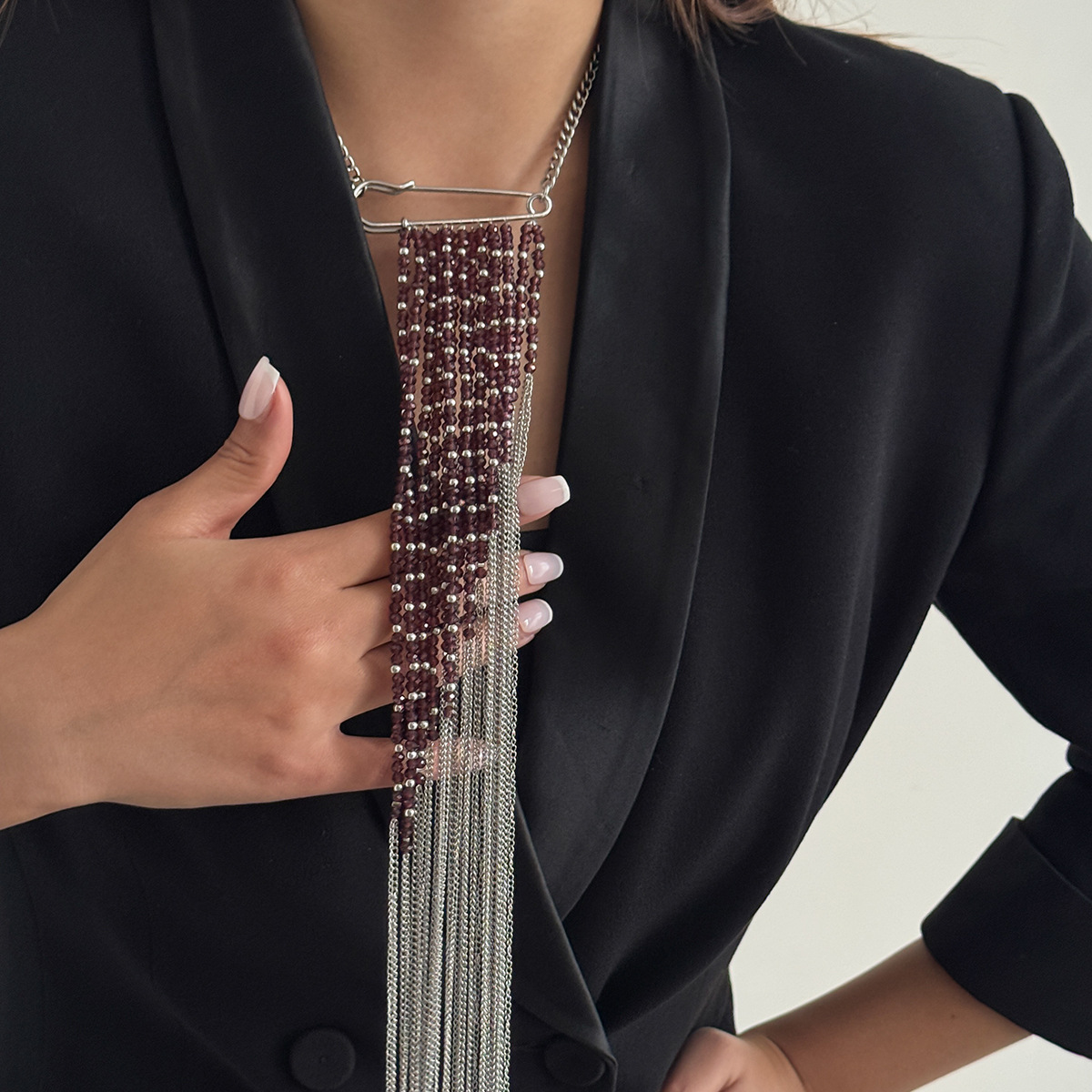 Silver Color Tassel Chain Broo - Women Fashion Hub review and price