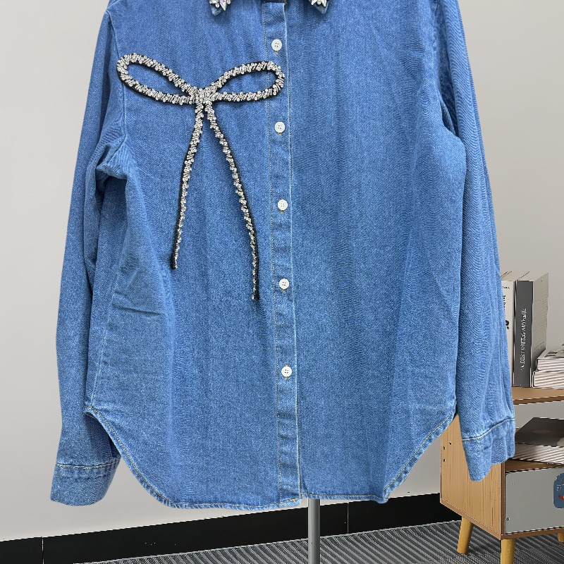 Fashion top rhinestone bow den - Women'S Fashion Denim Jacket review and price