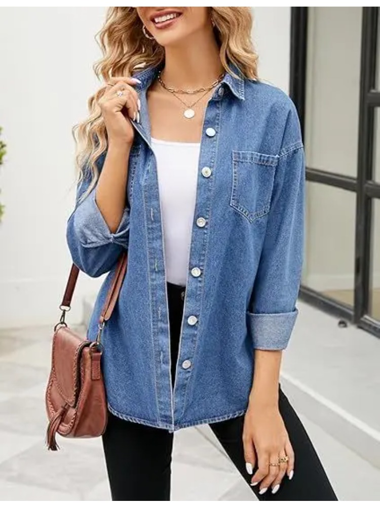 New Washed Loose Long-sleeved  - Women'S Fashion Denim Jacket review and price